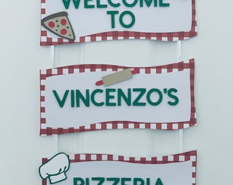 Pizza Party Welcome Sign | Italian themed Birthday Welcome Sign | Chef Party