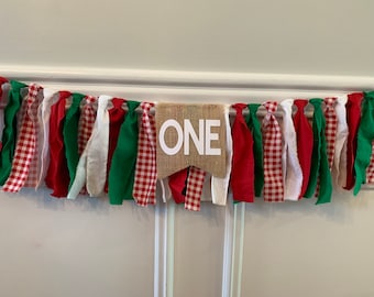 Pizza High Chair banner | Italian/Pizza themed banner | Red/Green/White banner | Red gingham