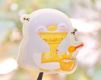 Penguin Honey Chips Sticker | korean snacks/honey bee/waterproof