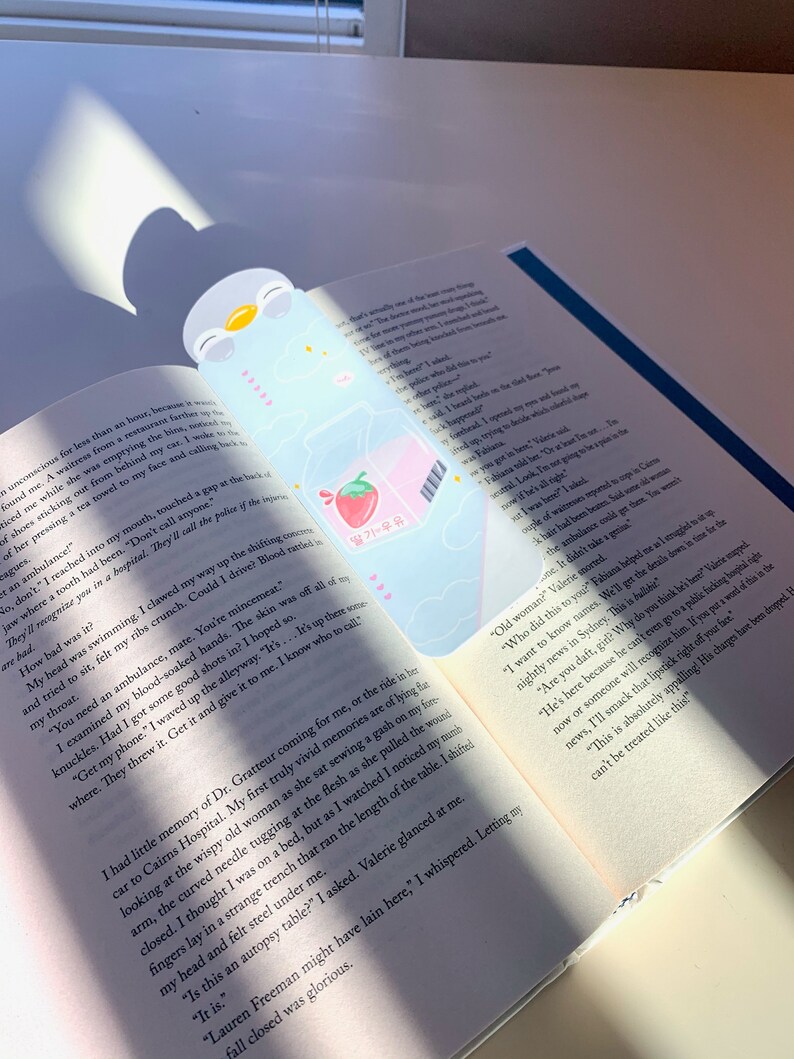 strawberry milk bookmark aesthetic bookmarkreading etsy