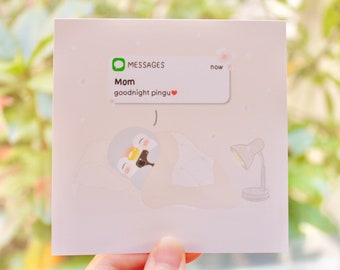 Cute Texting Penguin Art Print | penguins/cute gifts/nursery wall decor