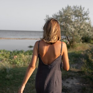 Dress for women, natural linen dress, minimalistic slip dress, softened linen and very comfortable image 4