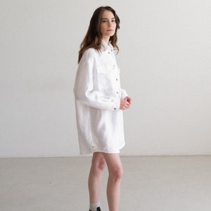 Shirtdress, Linen dress, soft linen dress, summer linen, woman dress, natural linen dress, oversize shirt image 8