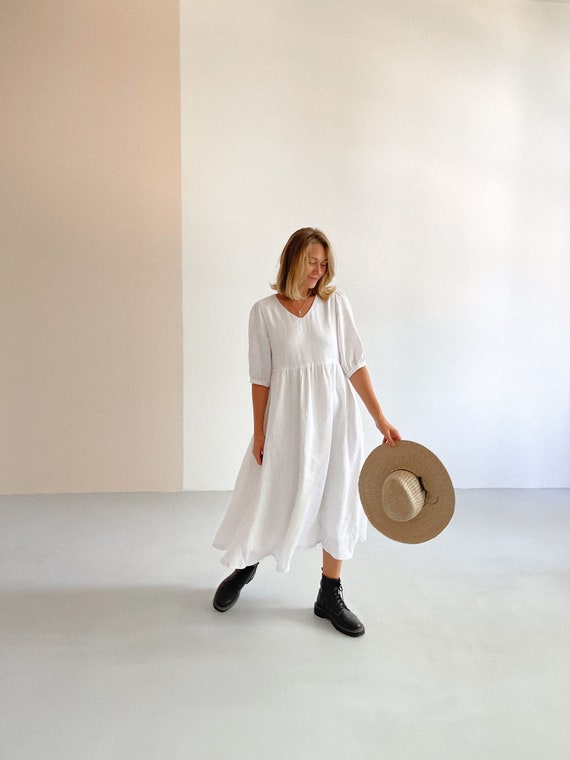 chinese dress ladies Summer Linen Dress