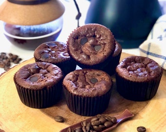 Keto mocha chocolate chips muffins- low carbs, gluten free, diabetic friendly, ketogenic and sugar free