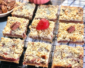 Keto strawberry crumb bar - keto dessert, low carb, sugar free