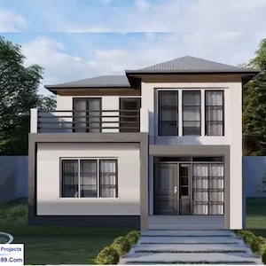 V-476The Princess| 4 5 bedroom house plan + 3 Bathroom, Two story modern house, duplex house design plans, with gable and terrace roof