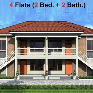 B-312/ Diseño de apartamentos dúplex personalizados: 4 pisos, 2 habitaciones, plano de construcción pequeño