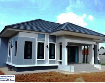 V-485| 36x36 Modern tiny house plan, 3 Bedroom with 2 Bathroom, Bungalow blueprints home floor plan, one story small tiny house plans