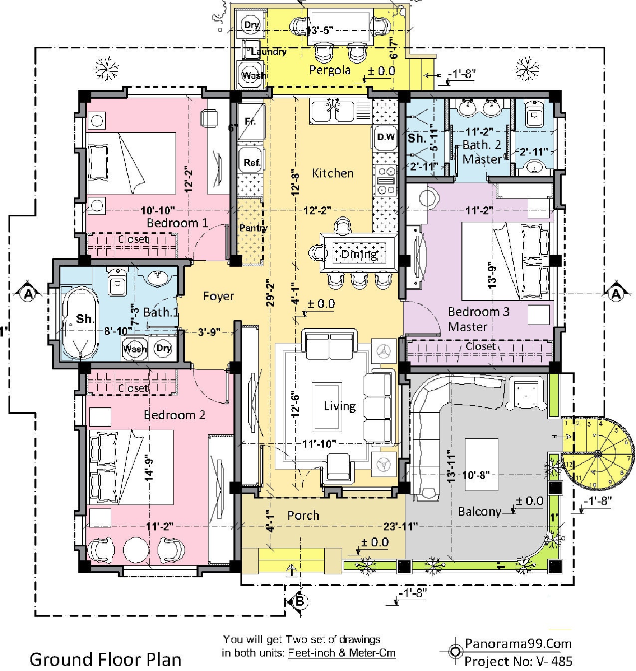 Attractive 3 Bedroom 2 Bath Brick House Plan 11773hz Contemporary