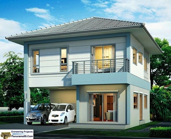 V-389 33x33 2200 Feet Simple Duplex House Plan 3bed - Etsy