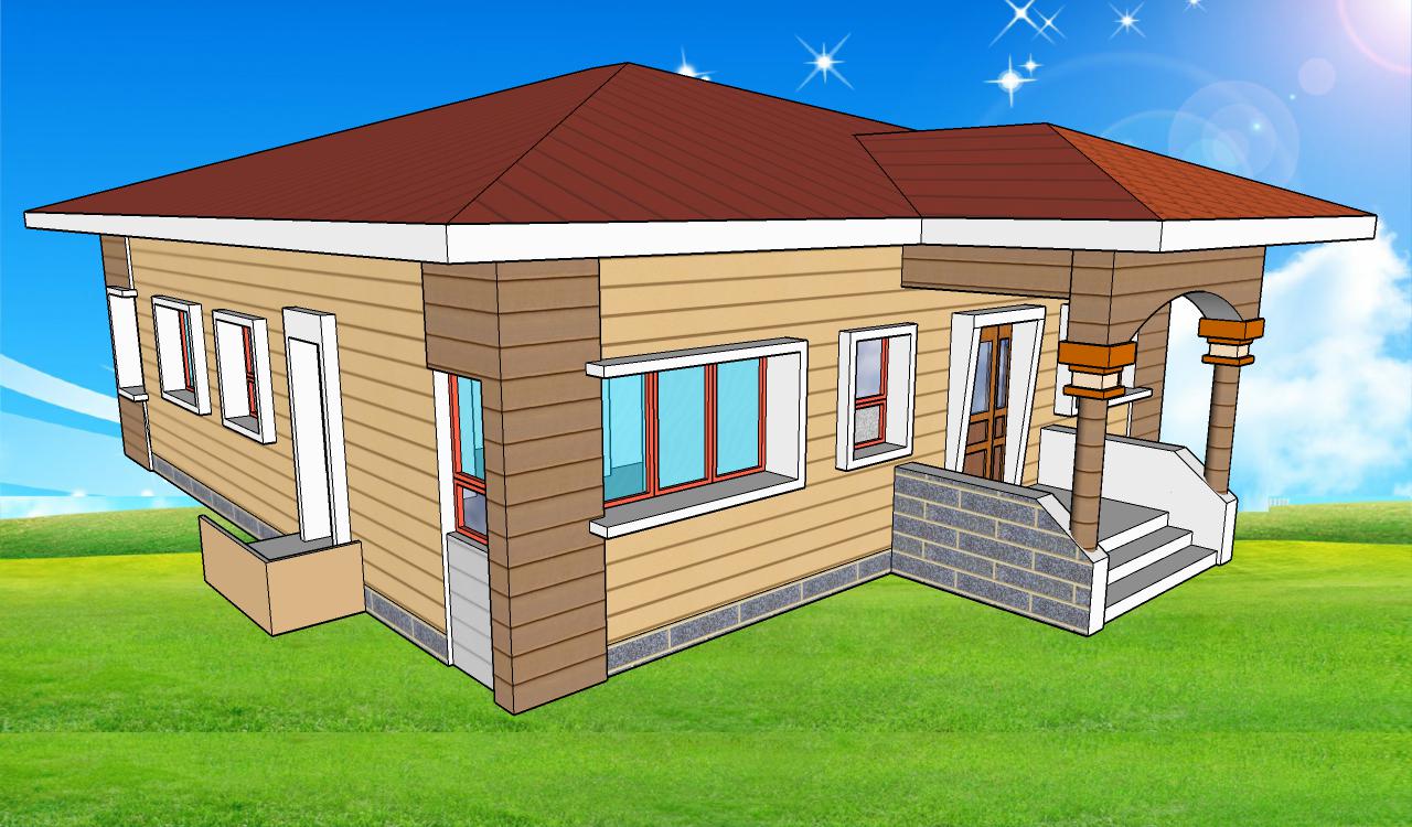 V-528| Modern Two Bedroom, 2 Bathroom, One Floor House Plan With Pool ...