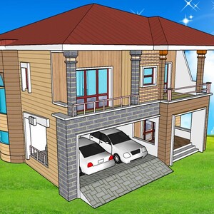 V-871| Duplex House Plans contemporary style, Blue prints modern tiny home image 4
