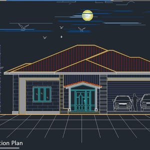 V-386| Modern Cottage House Plan, 3 Bedroom, Tiny Bungalow Digital Blueprint image 4