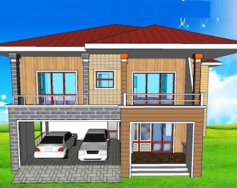 V-871| Duplex House Plans contemporary style, Blue prints modern tiny home