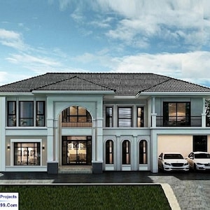 V-725 Oscar|# Modern mansion house plans, 5 6 7  bedroom duplex house, blueprints two story floor plans luxury simple small tiny home design