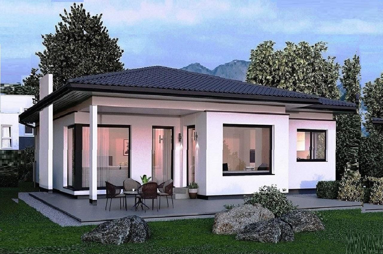 V-528| Modern Two Bedroom, 2 Bathroom, One Floor House Plan With Pool ...