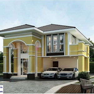 V-734 Diana| 5 Bedroom House Plans + 3 Bath Modern duplex house plans, two story house plan, Best Blueprints home home architecture drawings