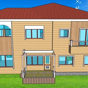 V-871| Duplex House Plans contemporary style, Blue prints modern tiny home image 5