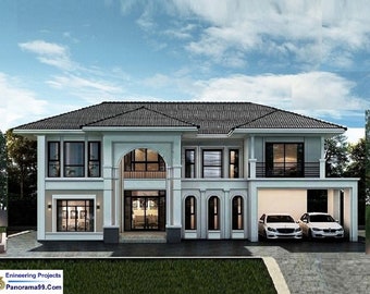 V-725# blueprints Modern Plans | luxury house plans, blue prints two story floor plans, home design