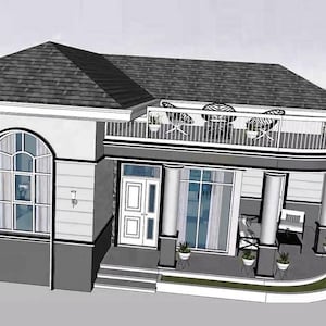 Modern Bungalow House Plan | 2 Bed, 1 Bath (36x36 Feet) (Digital PDF File Only)