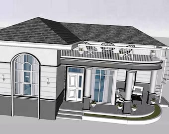 Modern Bungalow House Plan | 2 Bed, 1 Bath (36x36 Feet) (Digital PDF File Only)