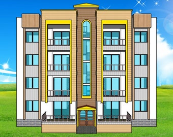 B-648 | blue prints Residential building plans | blueprints building apartment complex, condominium plans,  multi-story residence block