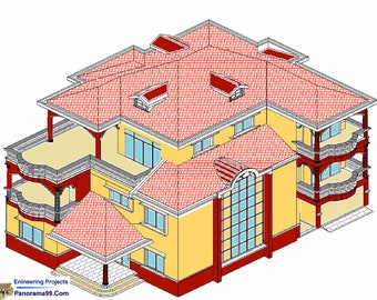 V-580| Modern three story house plans with custom 5 bedroom & 4.5 bathroom, luxury triplex cottage blue prints home floor plans.