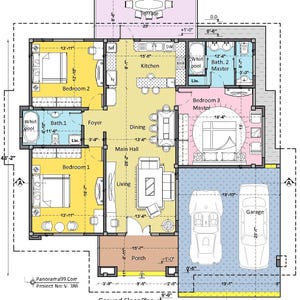 V-386| Modern Cottage House Plan, 3 Bedroom, Tiny Bungalow Digital Blueprint image 2