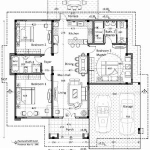 V-386| Modern Cottage House Plan, 3 Bedroom, Tiny Bungalow Digital Blueprint image 3