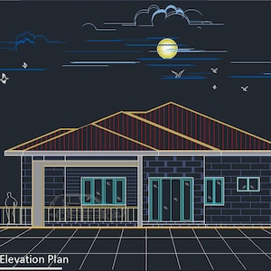 V-386| Modern Cottage House Plan, 3 Bedroom, Tiny Bungalow Digital Blueprint image 5
