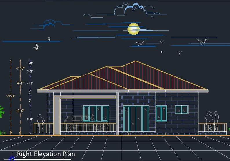 V-386| Modern Cottage House Plan, 3 Bedroom, Tiny Bungalow Digital Blueprint image 5