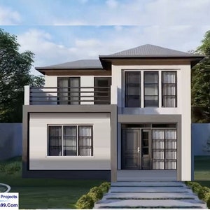 V-476The Princess| 4 5 bedroom house plan + 3 Bathroom, Two story modern house, duplex house design plans, with gable and terrace roof