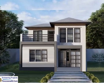 V-476The Princess| 4 5 bedroom house plan + 3 Bathroom, Two story modern house, duplex house design plans, with gable and terrace roof