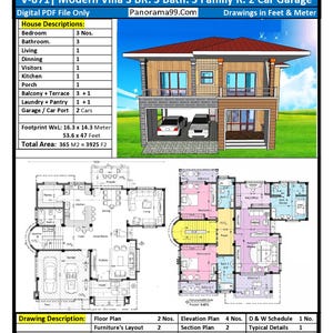 V-871| Duplex House Plans contemporary style, Blue prints modern tiny home image 10