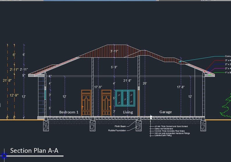 V-386| Modern Cottage House Plan, 3 Bedroom, Tiny Bungalow Digital Blueprint image 6