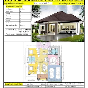 V-386| Modern Cottage House Plan, 3 Bedroom, Tiny Bungalow Digital Blueprint image 10