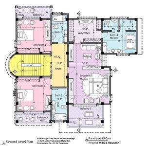 V-871| Duplex House Plans contemporary style, Blue prints modern tiny home image 3