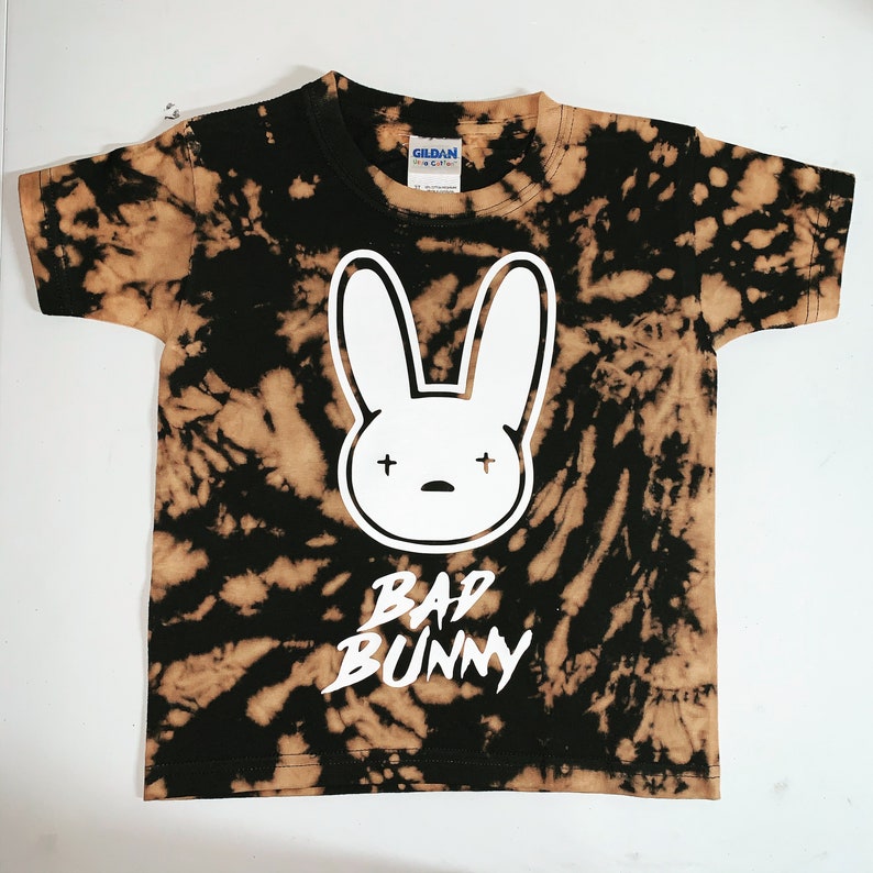 Bad Bunny Inspired Bleached Tie Dye Kids Tee