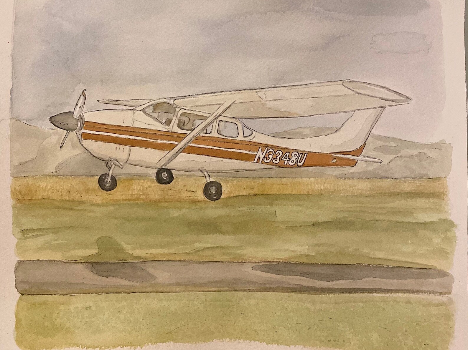 Custom Plane Vehicle/plane Watercolor Paintings Etsy