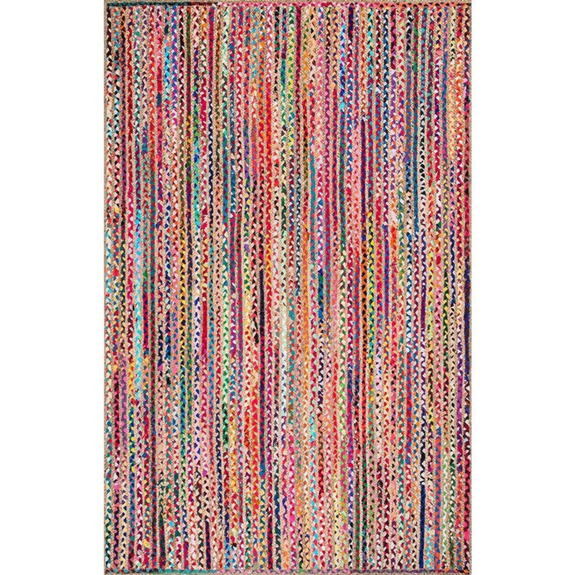 Large Indian Rug Bohemian Boho Cotton Jute Chindi Rug Cotton Area Rug ...
