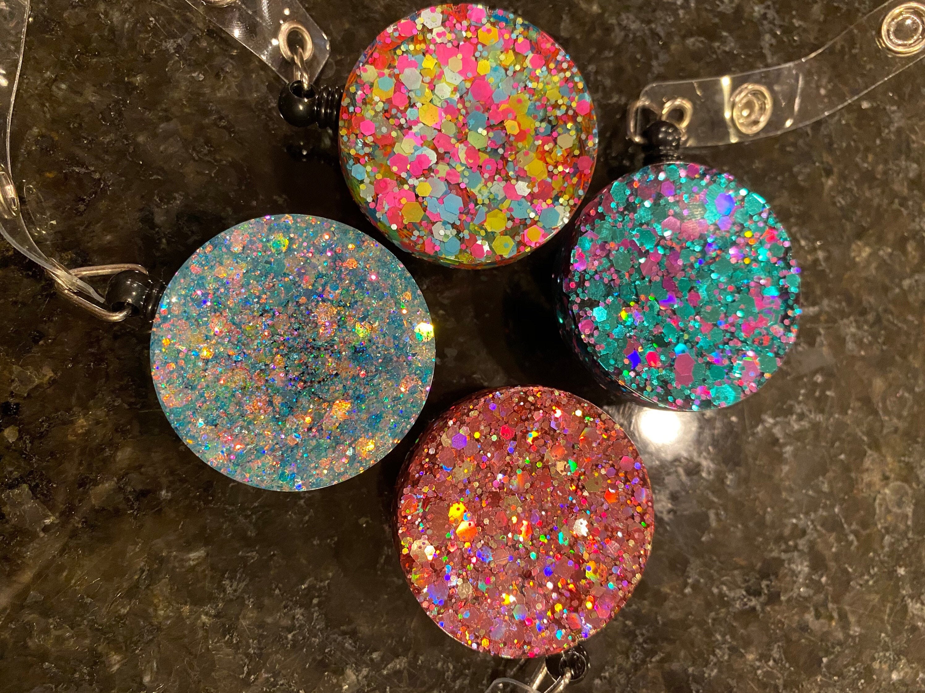 Round Badge Reels - you choose glitter