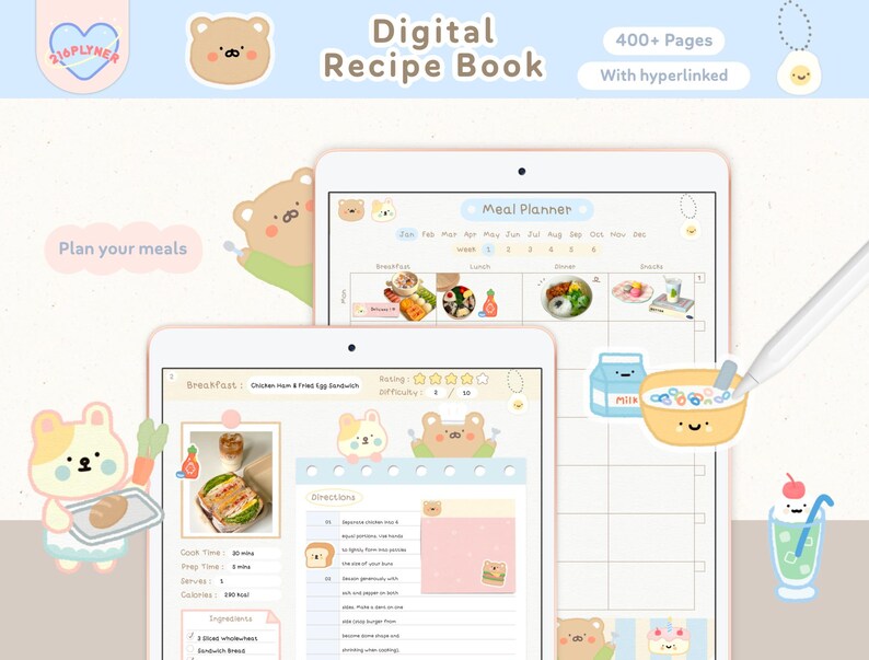 Recipe journal PDF for Goodnotes and Notability, Digital cookbook template with recipe sections, meal planner and grocery list, Cute Digital Recipe Book for Goodnotes, Recipe journal, Recipe planner, Meal planner, Cook book, Food trackers, Recipe book templates, Digital Planner, Digital Notebook, Digital Recipe book, Recipe book, Recipe journal, Recipe planner, Cook book, Meal planner, Meal Tracker, Digital recipe template, Digital planner, Food planner, Food tracker, Goodnotes Planner