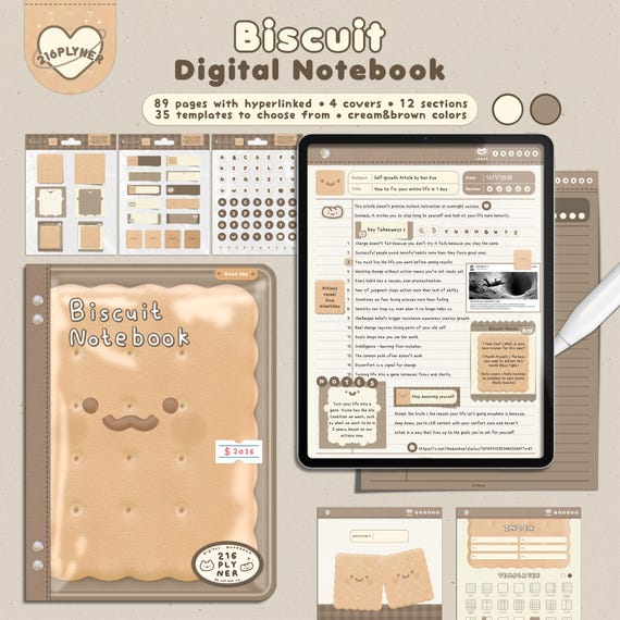 Biscuit Digital Notebook | Hyperlink digital notebook, Notes templates for note-taking Goodnotes, Notability