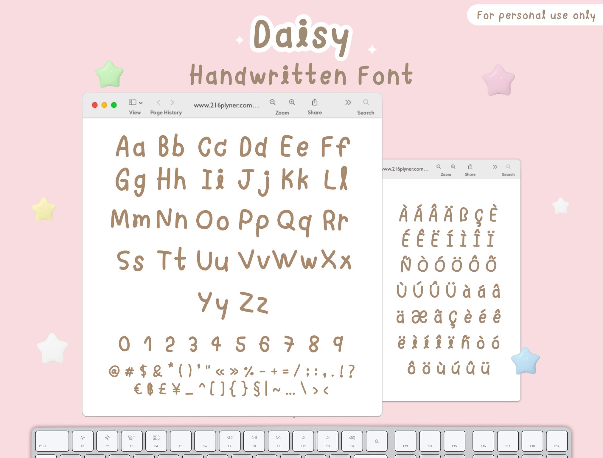 Daisy | Cute Handwritten Font for Digital Planning and Note-taking ...