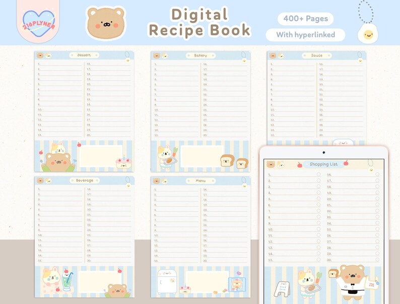 Recipe journal PDF for Goodnotes and Notability, Digital cookbook template with recipe sections, meal planner and grocery list, Cute Digital Recipe Book for Goodnotes, Recipe journal, Recipe planner, Meal planner, Cook book, Food trackers, Recipe book templates, Digital Planner, Digital Notebook, Digital Recipe book, Recipe book, Recipe journal, Recipe planner, Cook book, Meal planner, Meal Tracker, Digital recipe template, Digital planner, Food planner, Food tracker, Goodnotes Planner