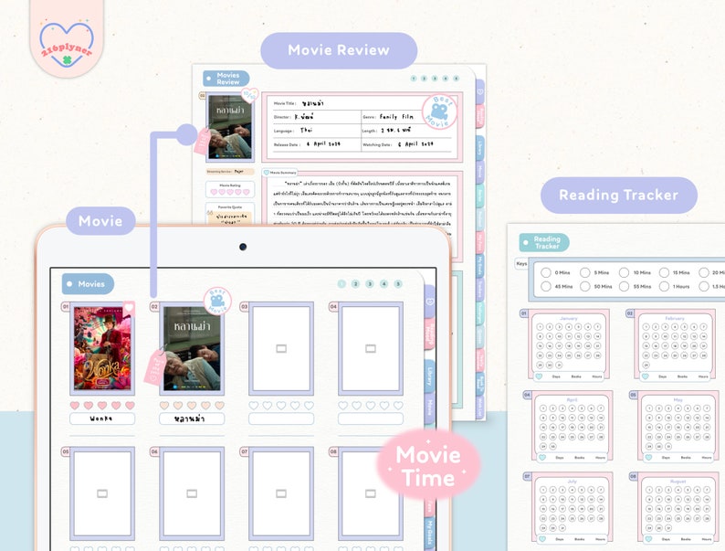 Reading Log, Digital Reading Journal, Reading Journal, Entertainment Journal, Book Review, Library Tracker, digital notebook, cute digital notebook, reading planner, student planner, digital planner, goodnotes notebook, hyperlinked notebook, Undated planner, Cute Planner, Kawaii Notebook, aesthetic digital notebook, digital journal, ipad planner, Templates, Goodnotes Templates, Goodnotes Planner, Movies, Series, Podcast & Reading Log For Goodnotes