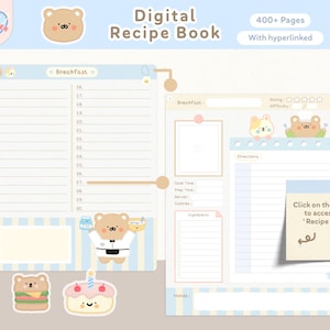 Recipe journal PDF for Goodnotes and Notability, Digital cookbook template with recipe sections, meal planner and grocery list, Cute Digital Recipe Book for Goodnotes, Recipe journal, Recipe planner, Meal planner, Cook book, Food trackers, Recipe book templates, Digital Planner, Digital Notebook, Digital Recipe book, Recipe book, Recipe journal, Recipe planner, Cook book, Meal planner, Meal Tracker, Digital recipe template, Digital planner, Food planner, Food tracker, Goodnotes Planner