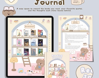 Digital Reading Journal | Book Tracker, Reading Log, Book Review , Reading planner for iPad, Goodnotes reading templates