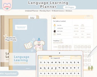 Language Learning Digital Notebook: Vocabulary & Grammar Templates (PDF)